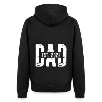 DAD est. 2022 Geschenk Papa werdender Vater 2022 V - Unisex Premium Bio Zip Hoodie - Schwarz - Hinten - Nico (187cm)