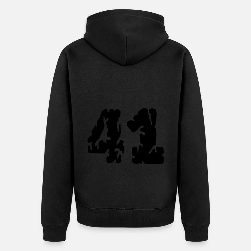 41 Maillot numéro - Veste à capuche bio Premium Unisexe - noir