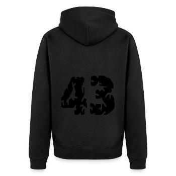 43 Maillot numéro - Veste à capuche bio Premium Unisexe - noir - Dos - Nico (187cm)