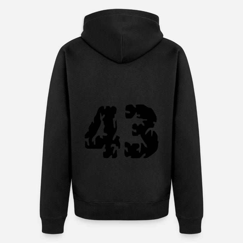 43 Maillot numéro - Veste à capuche bio Premium Unisexe - noir