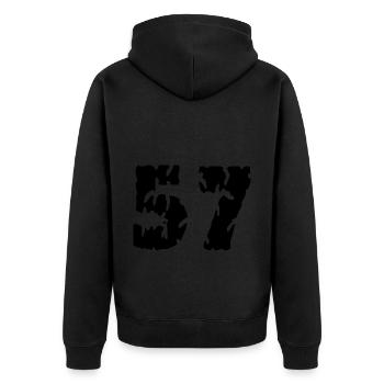 57 Maillot numéro - Veste à capuche bio Premium Unisexe - noir - Dos - Nico (187cm)