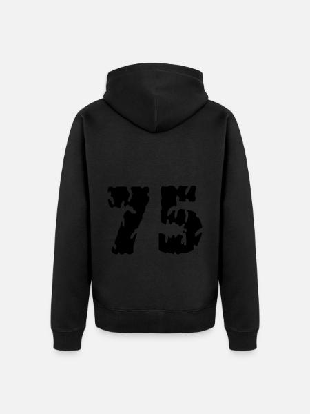 75 Number jersey - Unisex Premium Organic Zip Hoodie - black