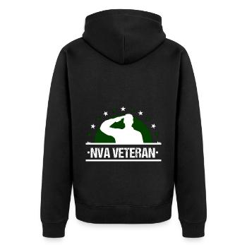 DDR Veteran Armee Militär Geschenk - Unisex Premium Bio Zip Hoodie - Schwarz - Hinten - Nico (187cm)