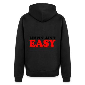 Limpin' Ain't Easy 15 - Unisex Premium Bio Zip Hoodie - Schwarz - Hinten - Nico (187cm)