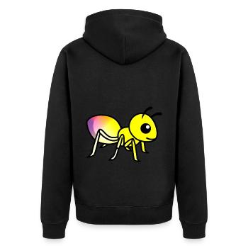 Ant Comic Animal - Unisex Premium Organic Zip Hoodie - black - Back - Nico (187cm)
