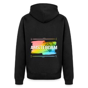 Amsterdam - Veste à capuche bio Premium Unisexe - noir - Dos - Nico (187cm)