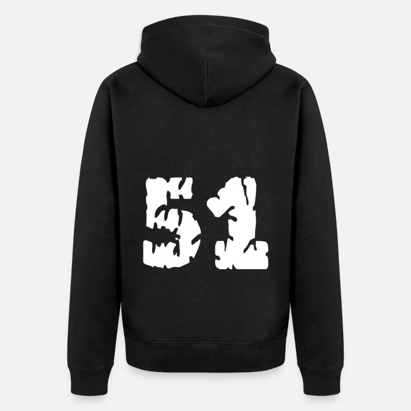 Maillot 51 Numéro - Veste à capuche bio Premium Unisexe - noir