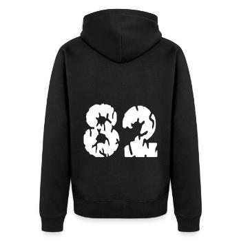 Maillot 82 Numéro - Veste à capuche bio Premium Unisexe - noir - Dos - Nico (187cm)