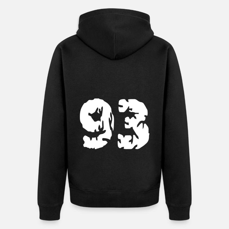 Maillot 93 Numéro - Veste à capuche bio Premium Unisexe - noir