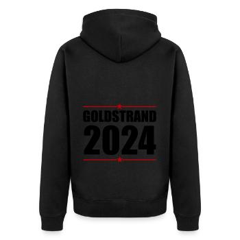 Sables d’or 2024 - Veste à capuche bio Premium Unisexe - noir - Dos - Nico (187cm)