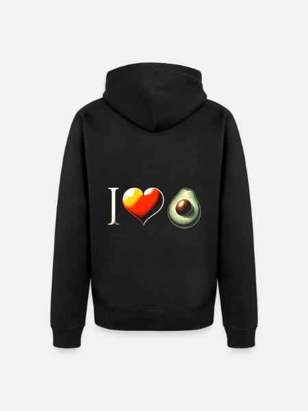 Avocado - Unisex Premium Bio Zip Hoodie - Schwarz