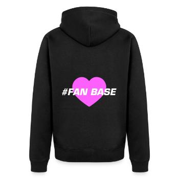 Fan Base Heart Love - Unisex Premium Organic Zip Hoodie - black - Back - Nico (187cm)