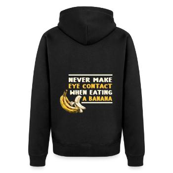 Never make eye contact when eating bananas - Unisex Premium Organic Zip Hoodie - black - Back - Nico (187cm)