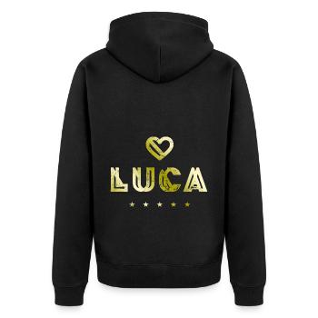 Luca Herz - Veste à capuche bio Premium Unisexe - noir - Dos - Nico (187cm)