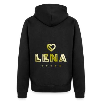 Lena Herz - Veste à capuche bio Premium Unisexe - noir - Dos - Nico (187cm)