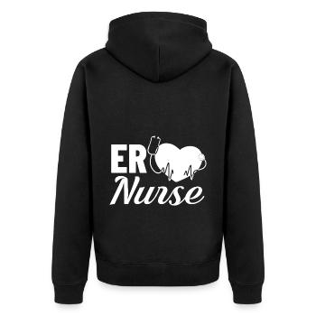 Infirmière d’urgence Premiers soins - Veste à capuche bio Premium Unisexe - noir - Dos - Nico (187cm)