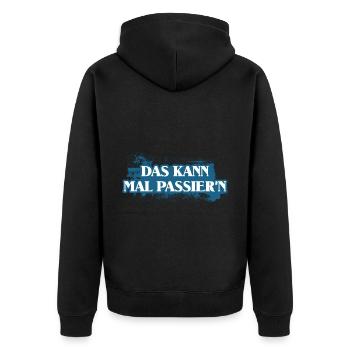 DAS KANN MAL PASSIEREN - Unisex Premium Bio Zip Hoodie - Schwarz - Hinten - Nico (187cm)