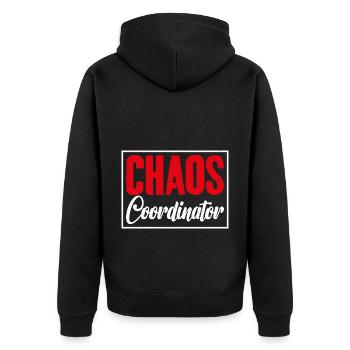 Graphic of the Head of Activities of the - Unisex Premium Organic Zip Hoodie - black - Back - Nico (187cm)