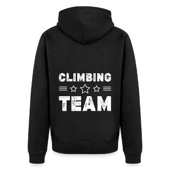 Climbing Team - Unisex Premium Bio Zip Hoodie - Schwarz - Hinten - Nico (187cm)