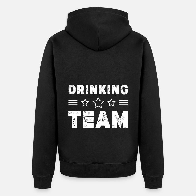 Drinking Team - Unisex Premium Bio Zip Hoodie - Schwarz