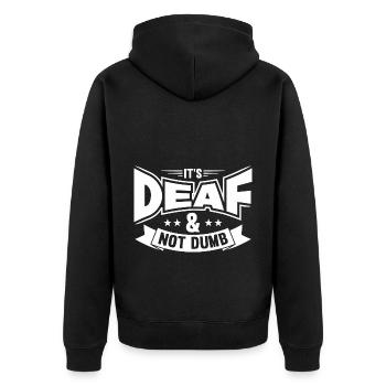 Langue des signes sourde Fierté sourde - Veste à capuche bio Premium Unisexe - noir - Dos - Nico (187cm)