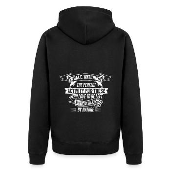 Humpback whale design for ocean, sea, whale and whales - Unisex Premium Organic Zip Hoodie - black - Back - Nico (187cm)