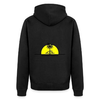 Palm Trees Symbol Beach Island - Unisex Premium Organic Zip Hoodie - black - Back - Nico (187cm)