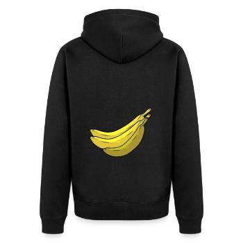 Obst Früchte Bananen Banane Vitamine Nahrung - Unisex Premium Bio Zip Hoodie - Schwarz - Hinten - Nico (187cm)