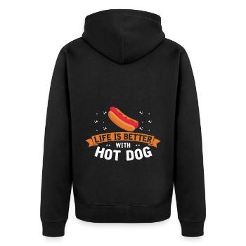 Hot Dog Love Hot Dog Pomme de terre Ketchup - Veste à capuche bio Premium Unisexe - noir - Dos - Nico (187cm)
