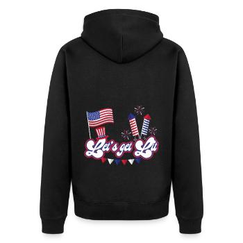 Feux d’artifice USA Patriotic July 4 Party - Veste à capuche bio Premium Unisexe - noir - Dos - Nico (187cm)