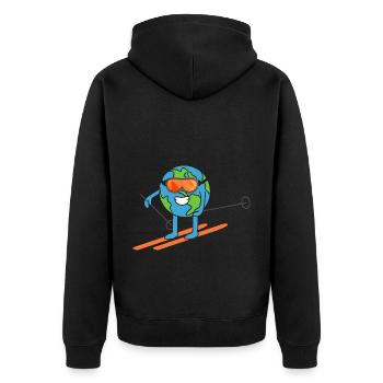 Skis de terre Ski Journée de la Terre - Veste à capuche bio Premium Unisexe - noir - Dos - Nico (187cm)