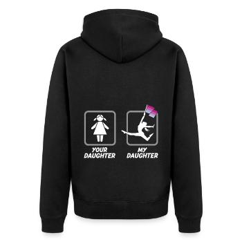 Color Guard Mother Funny Flag Flipping Daughter - Unisex Premium Organic Zip Hoodie - black - Back - Nico (187cm)