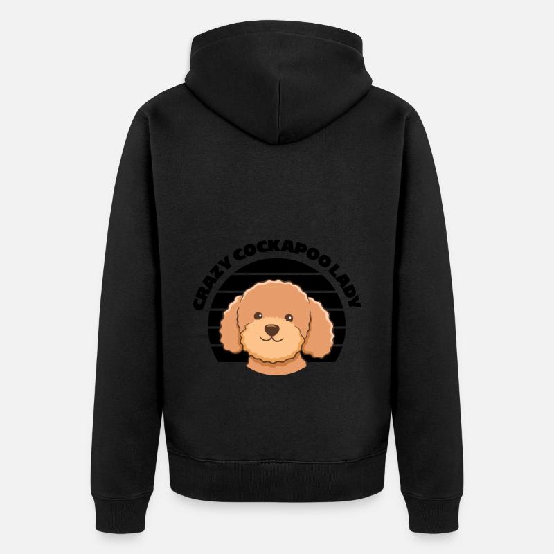 Cockapoo Hunde | Hunderasse Haustiere Geschenkidee - Unisex Premium Bio Zip Hoodie - Schwarz