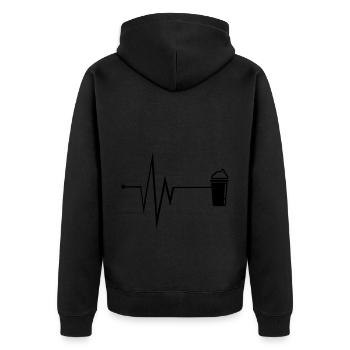 Icône de café Pulse - Veste à capuche bio Premium Unisexe - noir - Dos - Nico (187cm)