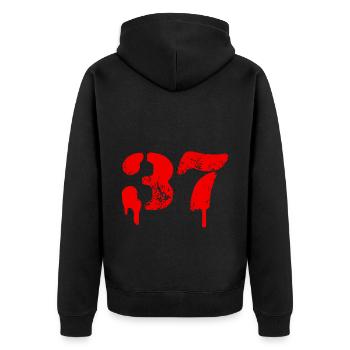 37 Symbole numérique - Veste à capuche bio Premium Unisexe - noir - Dos - Nico (187cm)