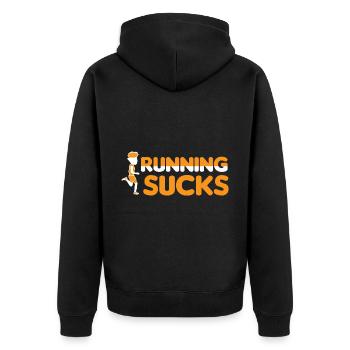 Jogging Jogger Race Race Marathon Running - Veste à capuche bio Premium Unisexe - noir - Dos - Nico (187cm)