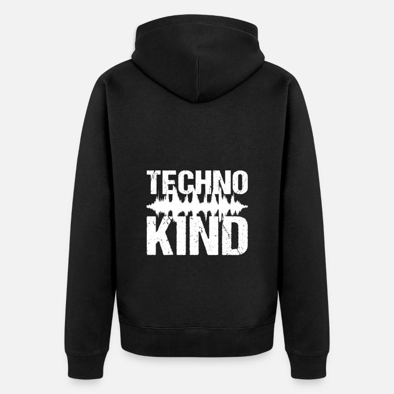 Techno Enfant Techno Musique - Veste à capuche bio Premium Unisexe - noir
