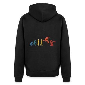 Scooter Evolution - Unisex Premium Bio Zip Hoodie - Schwarz - Hinten - Nico (187cm)