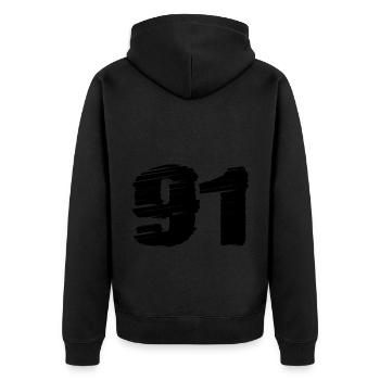 91 Number jersey - Unisex Premium Organic Zip Hoodie - black - Back - Nico (187cm)