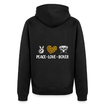 Peace Love Boxer - Veste à capuche bio Premium Unisexe - noir - Dos - Nico (187cm)