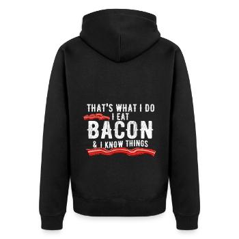 C’est ce que je fais : je mange du bacon et je sais - Veste à capuche bio Premium Unisexe - noir - Dos - Nico (187cm)