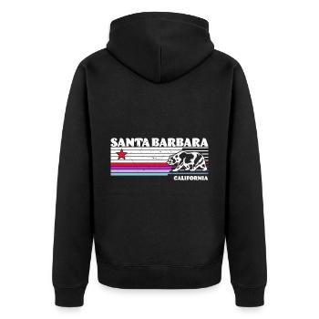 Santa Barbara California Sunset Retro - Unisex Premium Organic Zip Hoodie - black - Back - Nico (187cm)