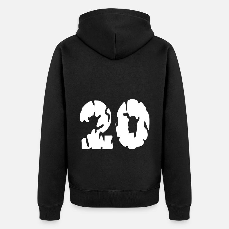 Maillot 20 numéros - Veste à capuche bio Premium Unisexe - noir
