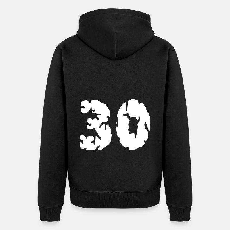 Maillot 30 numéros - Veste à capuche bio Premium Unisexe - noir