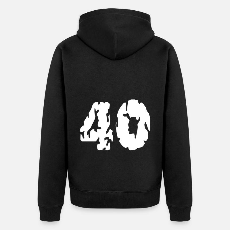 Maillot 40 numéros - Veste à capuche bio Premium Unisexe - noir