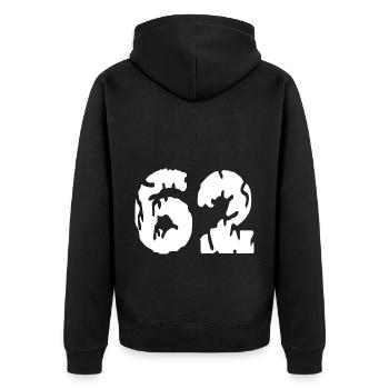 Maillot 62 Numéro - Veste à capuche bio Premium Unisexe - noir - Dos - Nico (187cm)