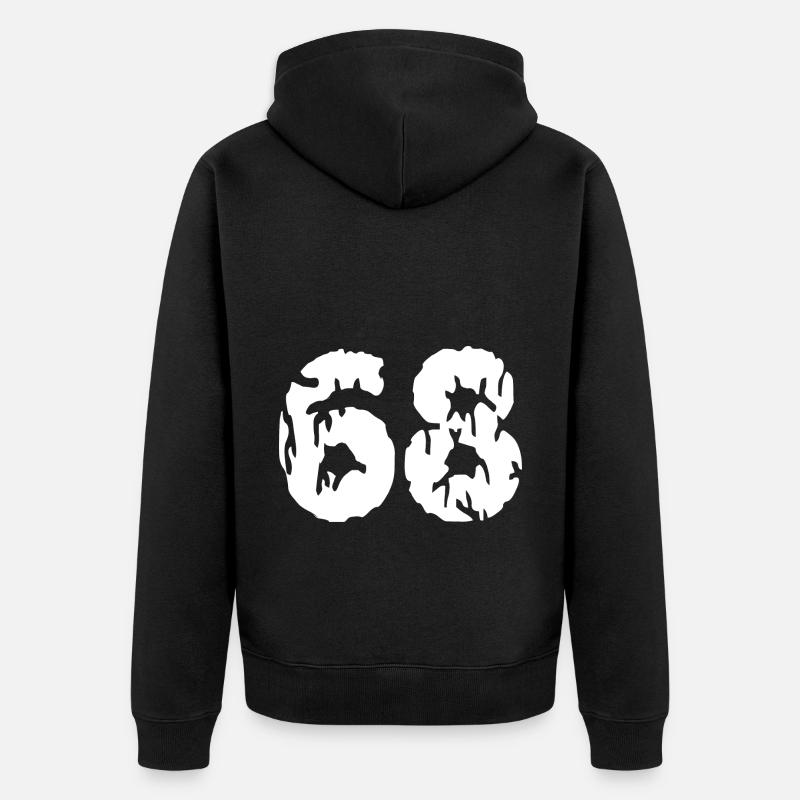 Maillot 68 Numéro - Veste à capuche bio Premium Unisexe - noir