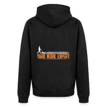 Yard Work Expert 23 - Unisex Premium Bio Zip Hoodie - Schwarz - Hinten - Nico (187cm)