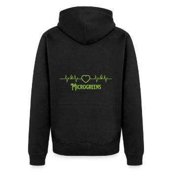 Microgreens Gärtner Landwirt Gärtner Microgreen - Unisex Premium Bio Zip Hoodie - Schwarz - Hinten - Nico (187cm)