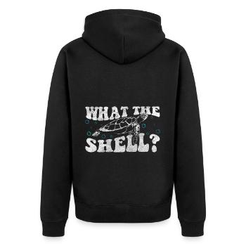 Schildkröten Meer Langsam - Unisex Premium Bio Zip Hoodie - Schwarz - Hinten - Nico (187cm)